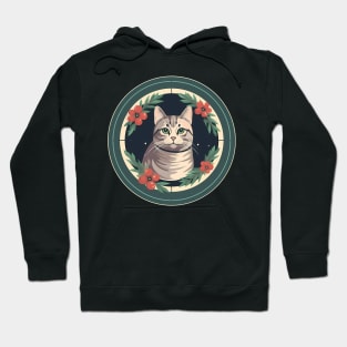 American Shorthair Cat Floral Ornament Hoodie